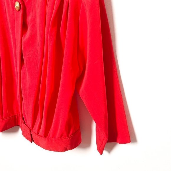 Vintage 70s Red Cropped Funky Retro Blouse Top - Picture 4 of 8